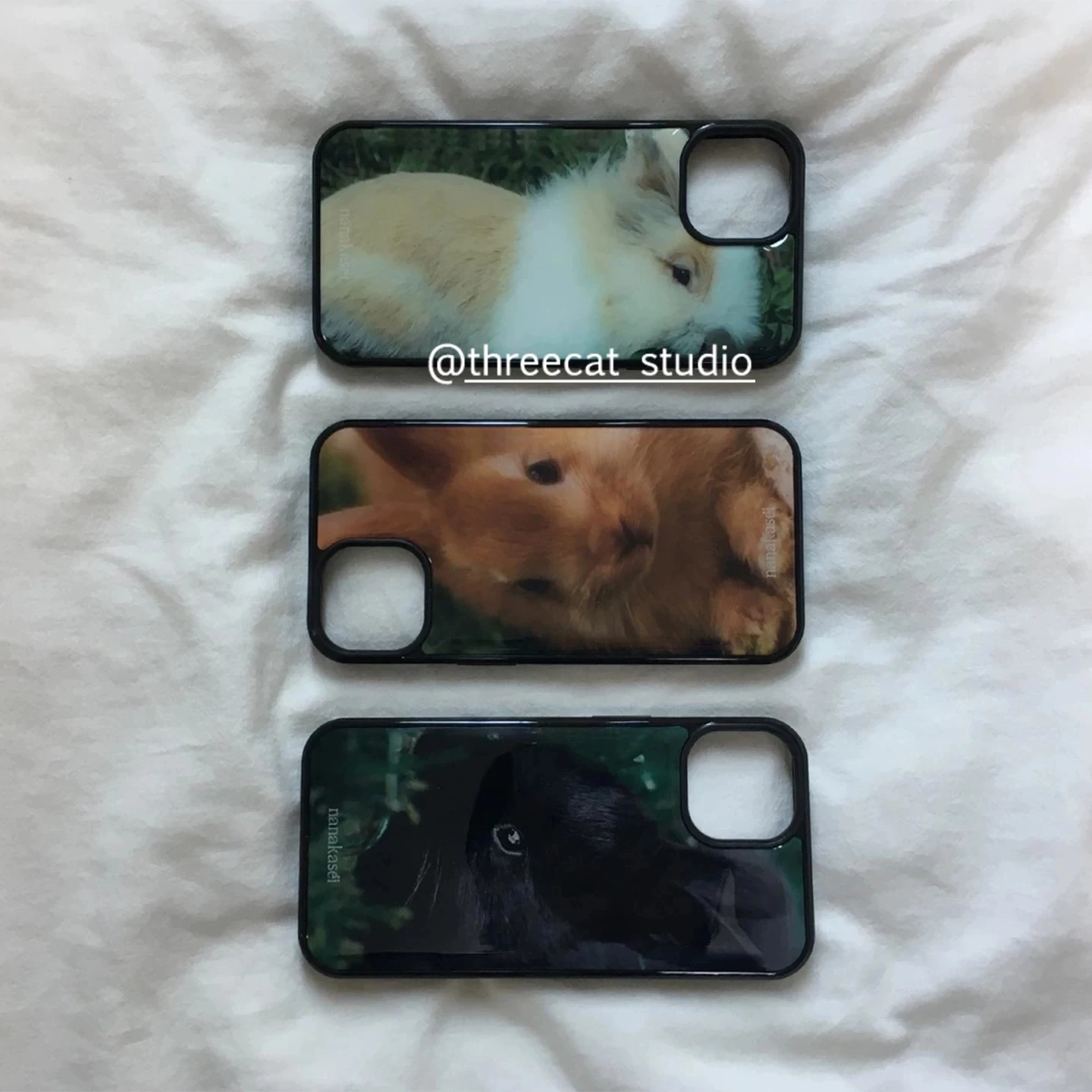 Coque de téléphone coréenne mignonne style Ins, motif lapin et chaton Kawaii, dessin animé, pour iPhone 18 17 AIR 16 15 14 13 12 11 Pro Max Plus, avec couvercle en résine liquide
