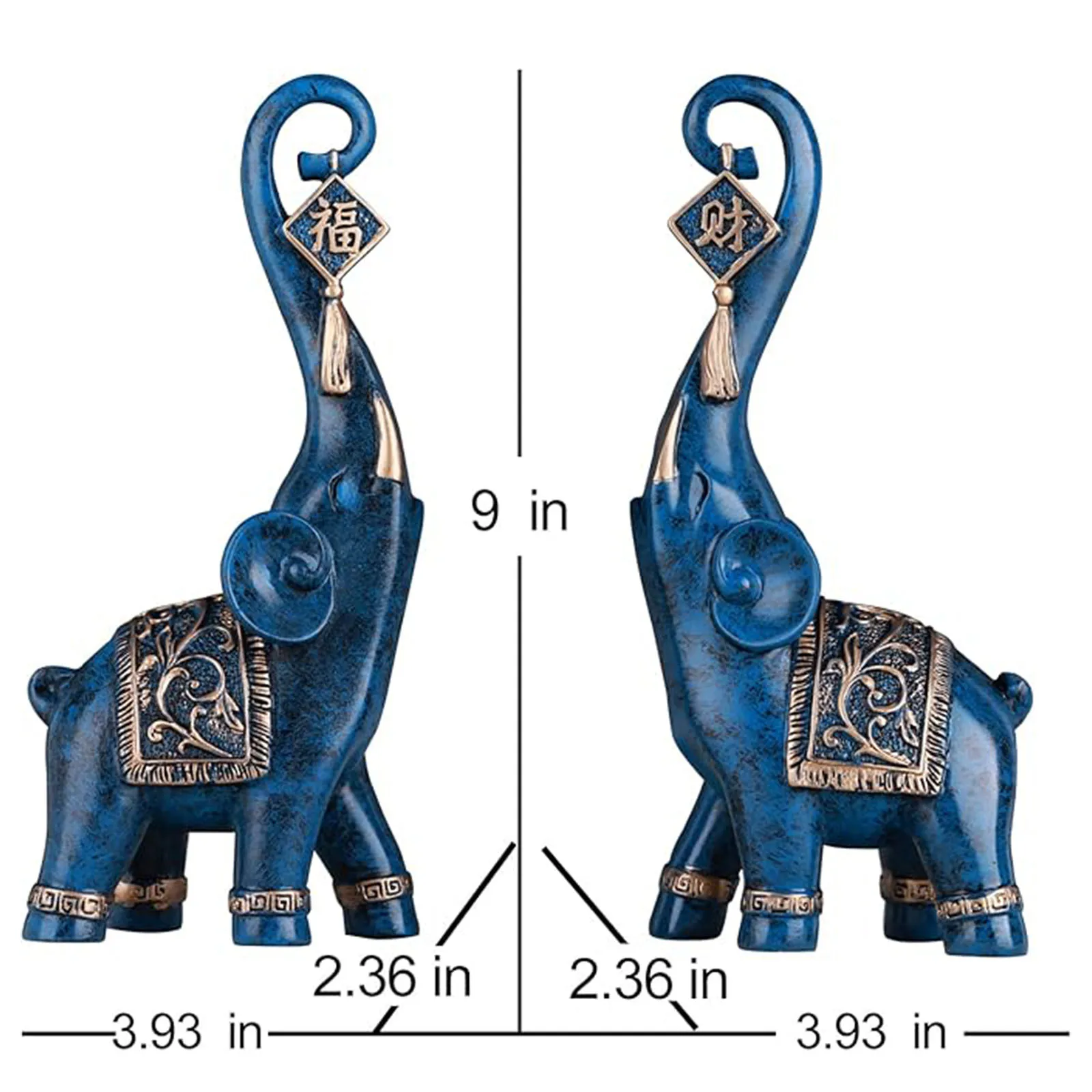 Elephant Statue Blue Elephant Home Decoration Good Luck Elephant Statue Decoration Home Elephant Gift Living Room Entrance Shelf