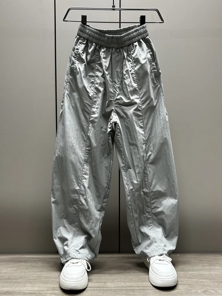 

Новинка 2025, мужские повседневные брюки в американском стиле, свободный крой, большой размер, нож, лоскутное универсальное повседневное брюки, весна-лето