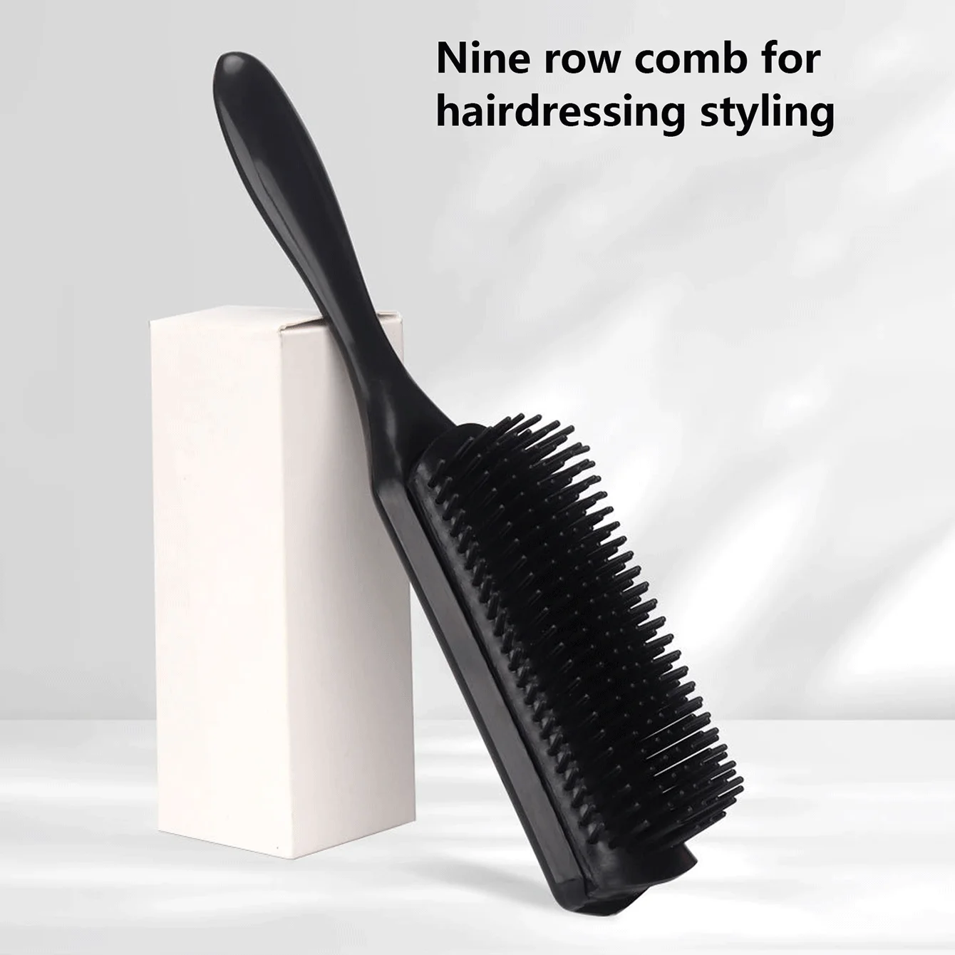 Hair styling nine row comb, anti slip handle, anti-static fluffy hair roots smooth and not hooked, special for real hair wigs