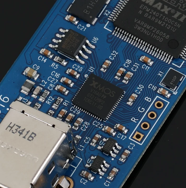 XMOS XU316 USB digital interface supports MQA compatibility with Amanero Italian daughter card 4-layer board