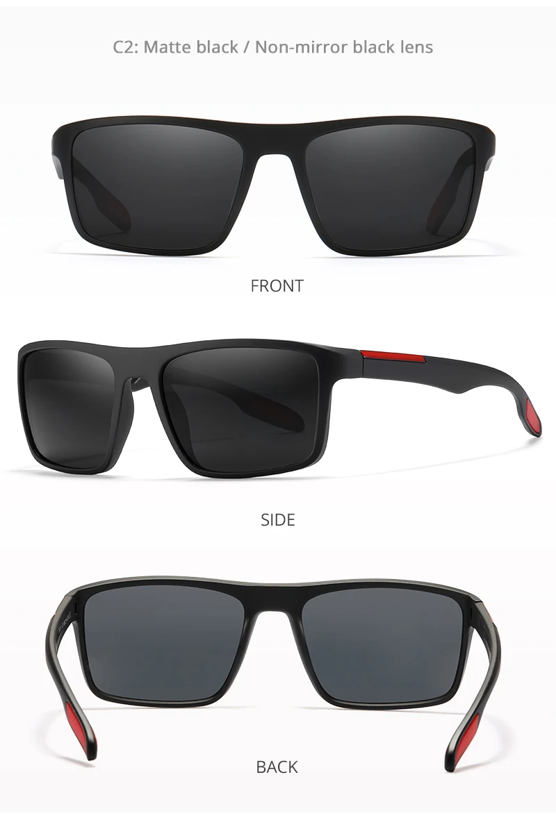 KDEAM Polarisierte, rechteckige Sonnenbrille für Herren, ultraleicht, ideal für den Einsatz im Freien, für lange Tage und verschiedene Lebensstile. – Detail 8