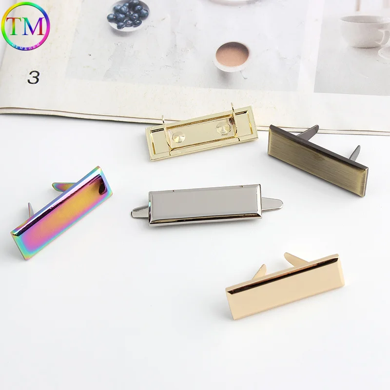 

10-200PCS Rectangle Metal Logo Label Labels tag for For Purse Clothing Bags Cap Shoe Customize Name Brand Sewing Tag Accessories