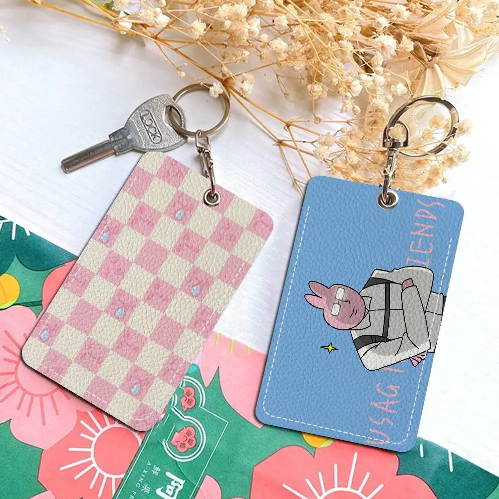 My F-Friend Pink Rabbit Funny Access & Meal Card Holder Keychain Credit ID Bank Card Protective Case Keychain Pendant Fashion
