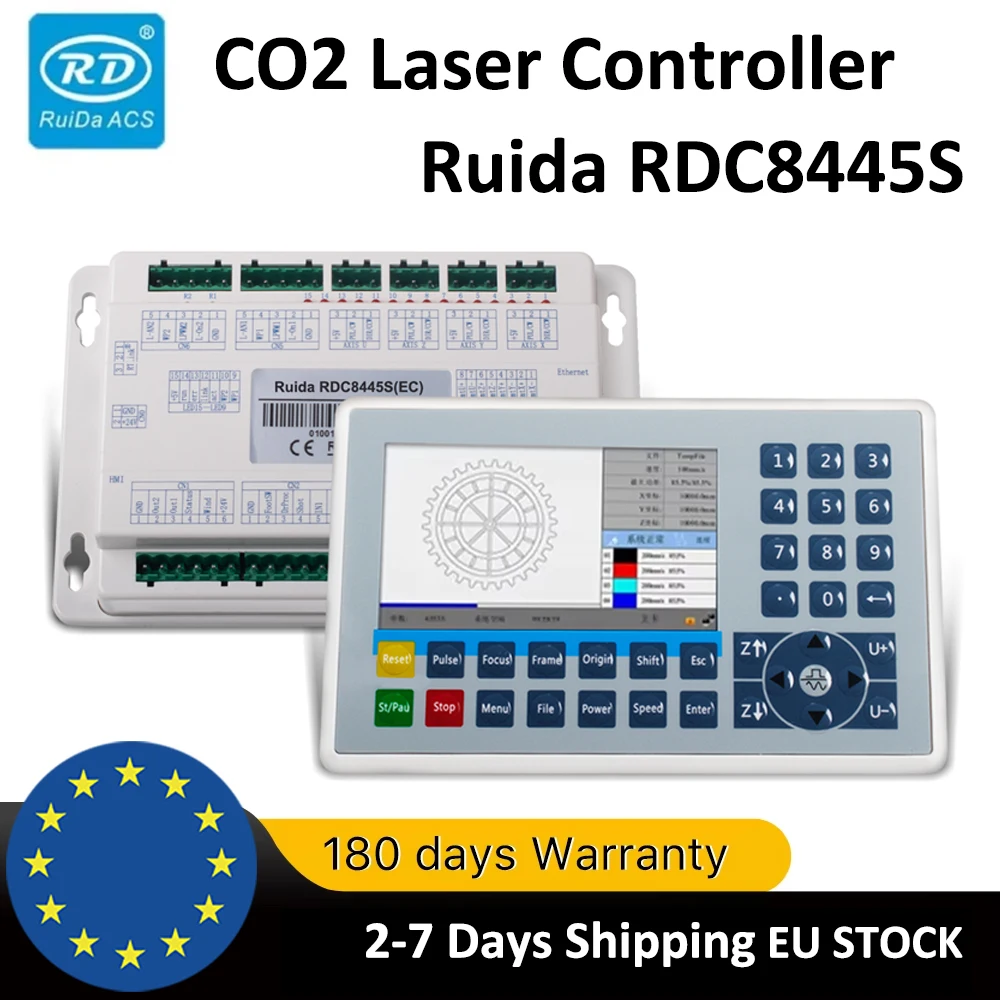 

Контроллер Ruida RDC8445S для станка для лазерной гравировки и резки CO2, обновленный контроллер лазера CO2, запас в ЕС