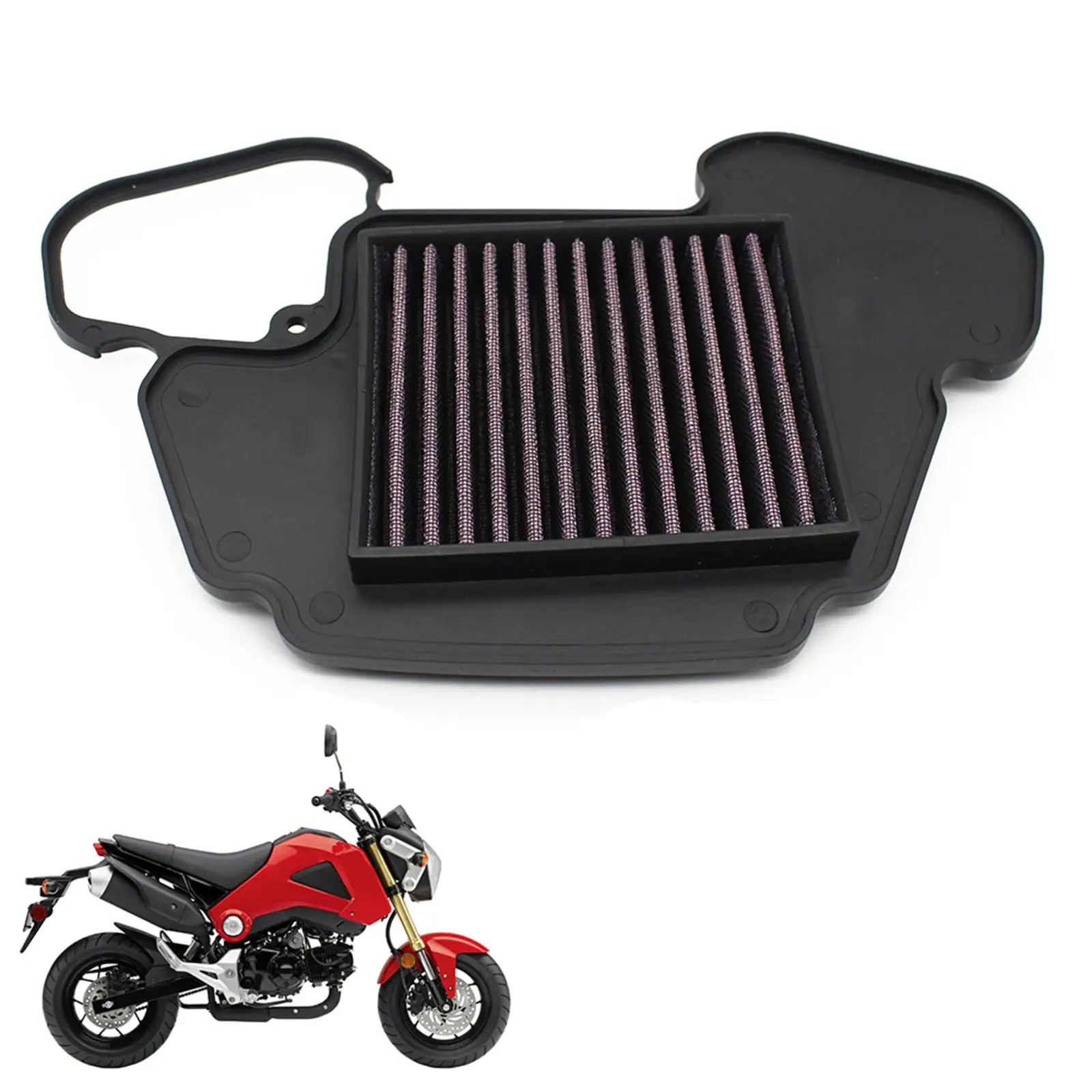 Motorcycle Air Intake Filter Cleaner Element Spare Parts Easy to Use Easy to Clean Replaces for Honda Msx125 Grom 2013-2019