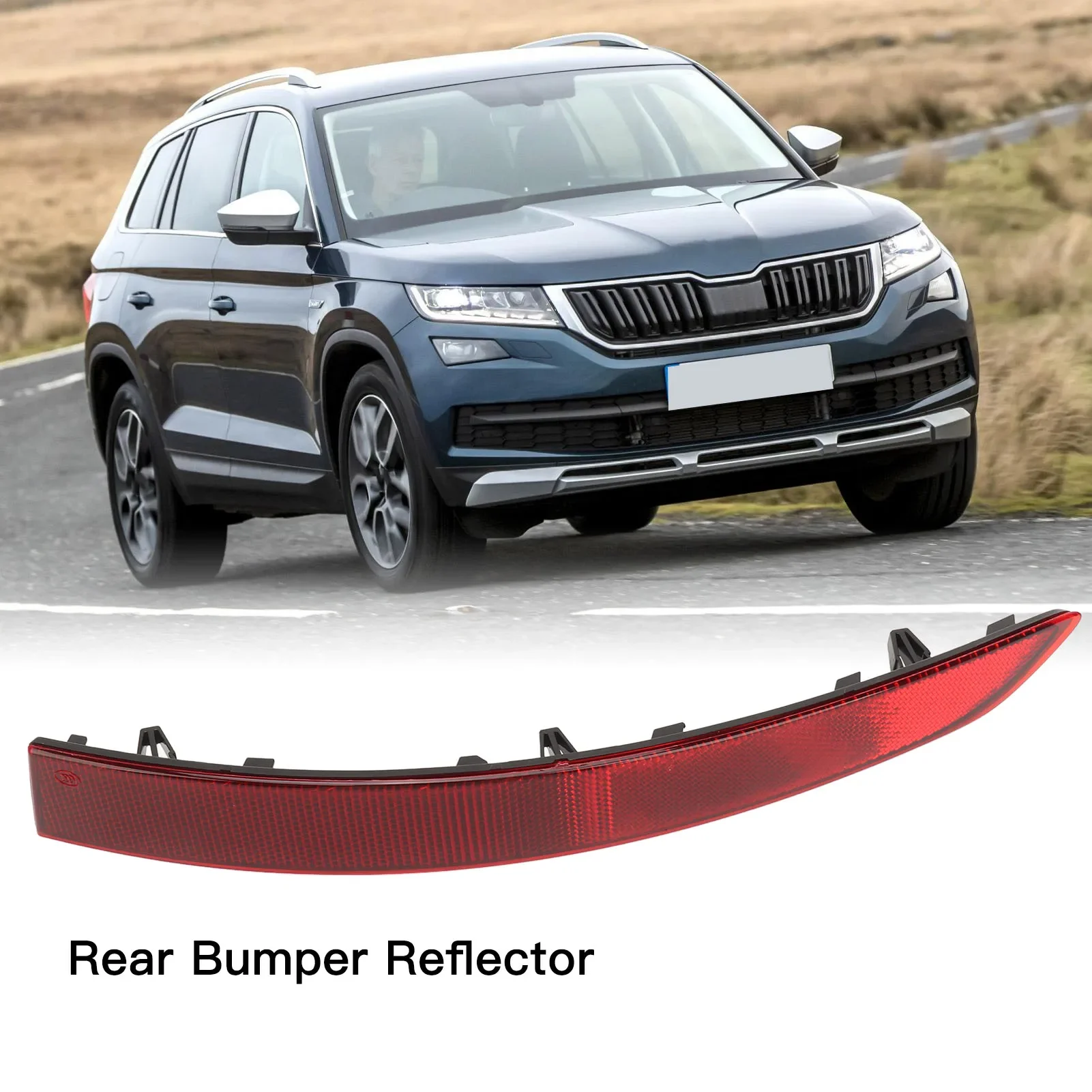 For Kodiaq NS7 2016 2017 2018 2019 2020 2021 1Pc Left Rear Bumper Reflector Red Lens Bumper Reflector Strip 565945106