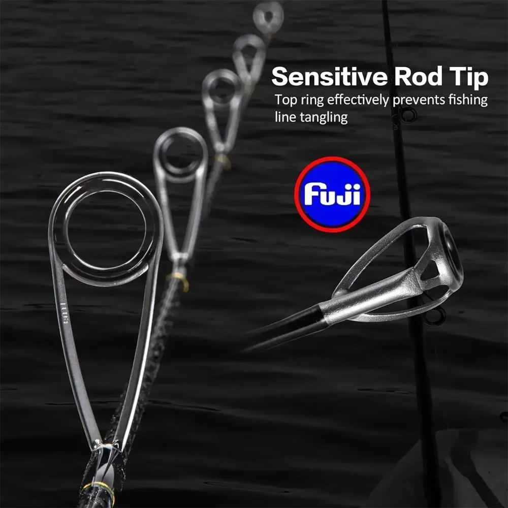 Imagem -06 - Goture-pólo Marítimo de Fibra de Carbono Pollux Fuji Lento Jigging Isca de Pesca Fundição de Fiação 30t 1.83m 1.98m Max 260g m ml mh Poder