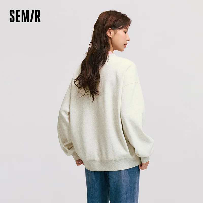 Semir Tops for Woman Mid-Length Loose Oversize Fleece 2025 Winter Fall Clothes Sweatshirt Soft Fleece Warm Comfortable