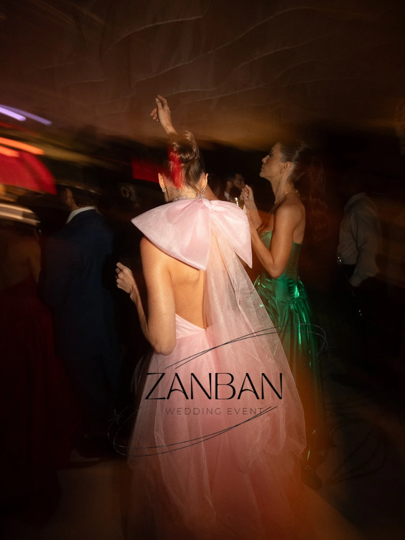 ZanBan Pink Party Dress with Bow Neck Prom Dress A Line Evening Dress with Layers Princess Dress Robes De Soirée Customized