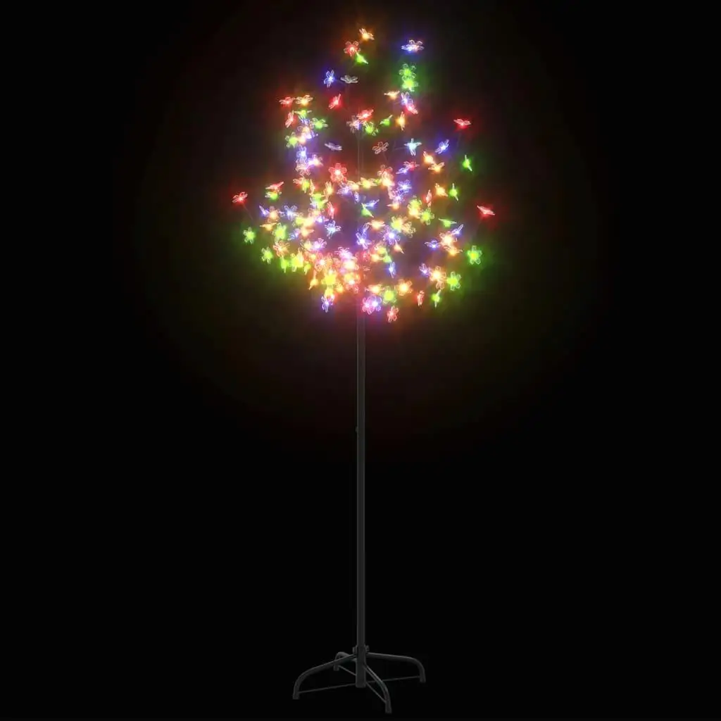 5ft Colorful Cherry Blossom Christmas Tree with 120 LEDs - Festive Decorative Lights