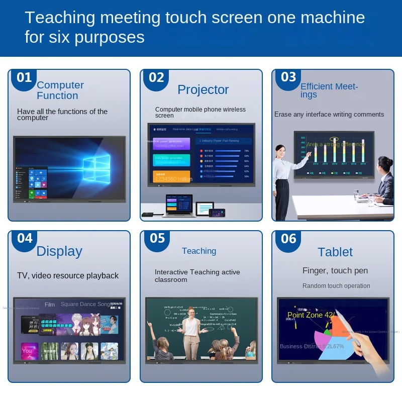 올인원 4K 터치스크린 인터랙티브 전자칠판 유치원 교육 회의 IoT 솔루션 소프트웨어 모던용