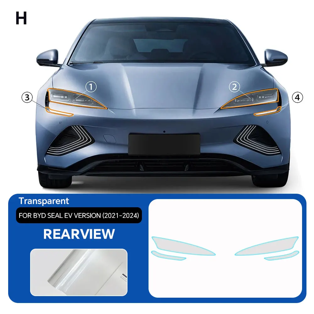 

Для BYD Seal EV версия 2021 2022 2023 2024 Автомобильная передняя фара, пленка заднего вида, защитная пленка из ТПУ для защиты от царапин