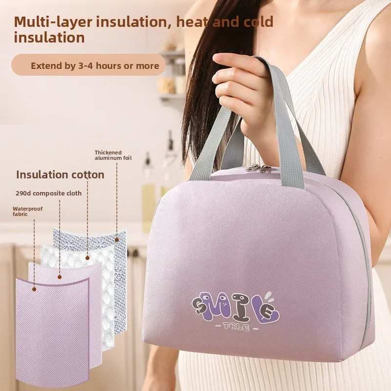 1/2pcs Oxford Cloth Lunch Bag Portable Lunch Box Multifunctional Tote Bag Warm Lunch Bag Reusable Meal Storage Bag