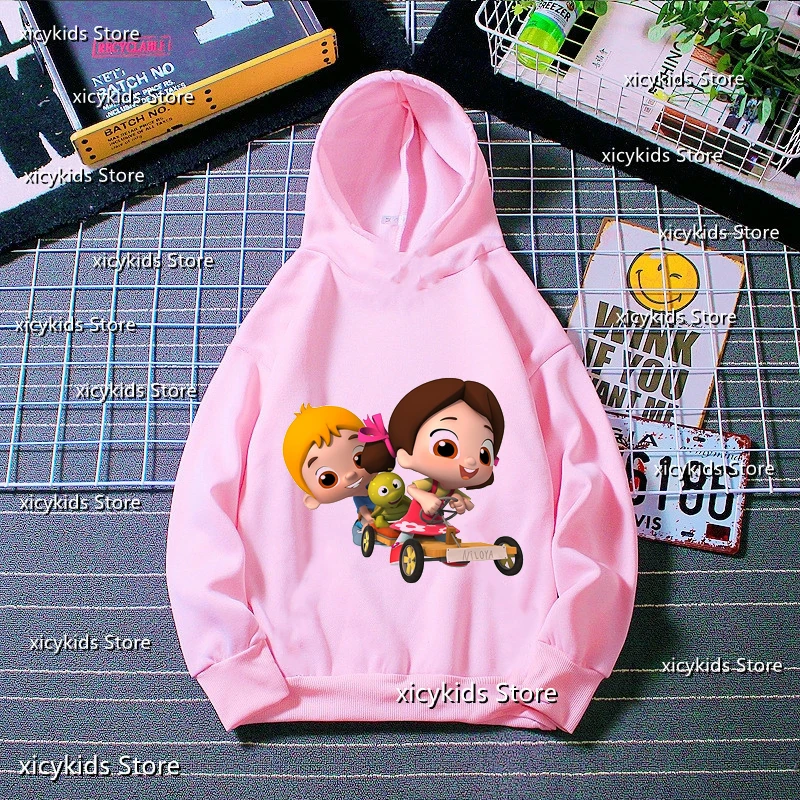 Fashion Girls Hoodie Cute Niloya Musician Cartoon Print Kids Long Sleeve Sweatshirt Harajuku Casual Girls Pink Sweatshirt Jacket