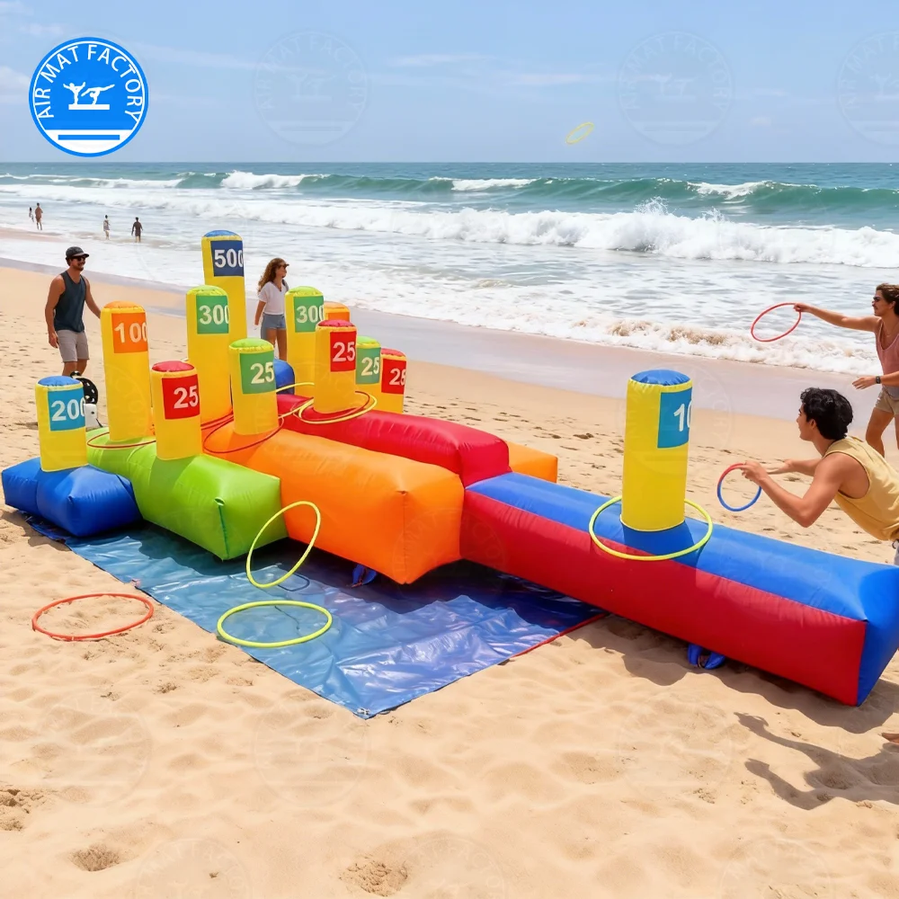 Customizable Commercial Inflatable Ring Throwing Game Inflatable Carnival Game for Children and Adults Outdoor Indoor
