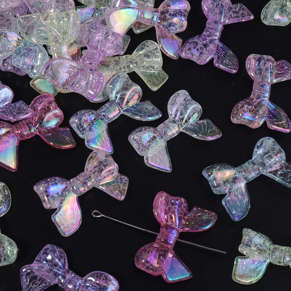 10 قطعة 31x24 مللي متر القوس الاكريليك الخرز الحلو لون الحلوى Bowknot فضفاض خرزة مباعدة DIY بها بنفسك صنع المجوهرات قلادة المفاتيح اكسسوارات #3