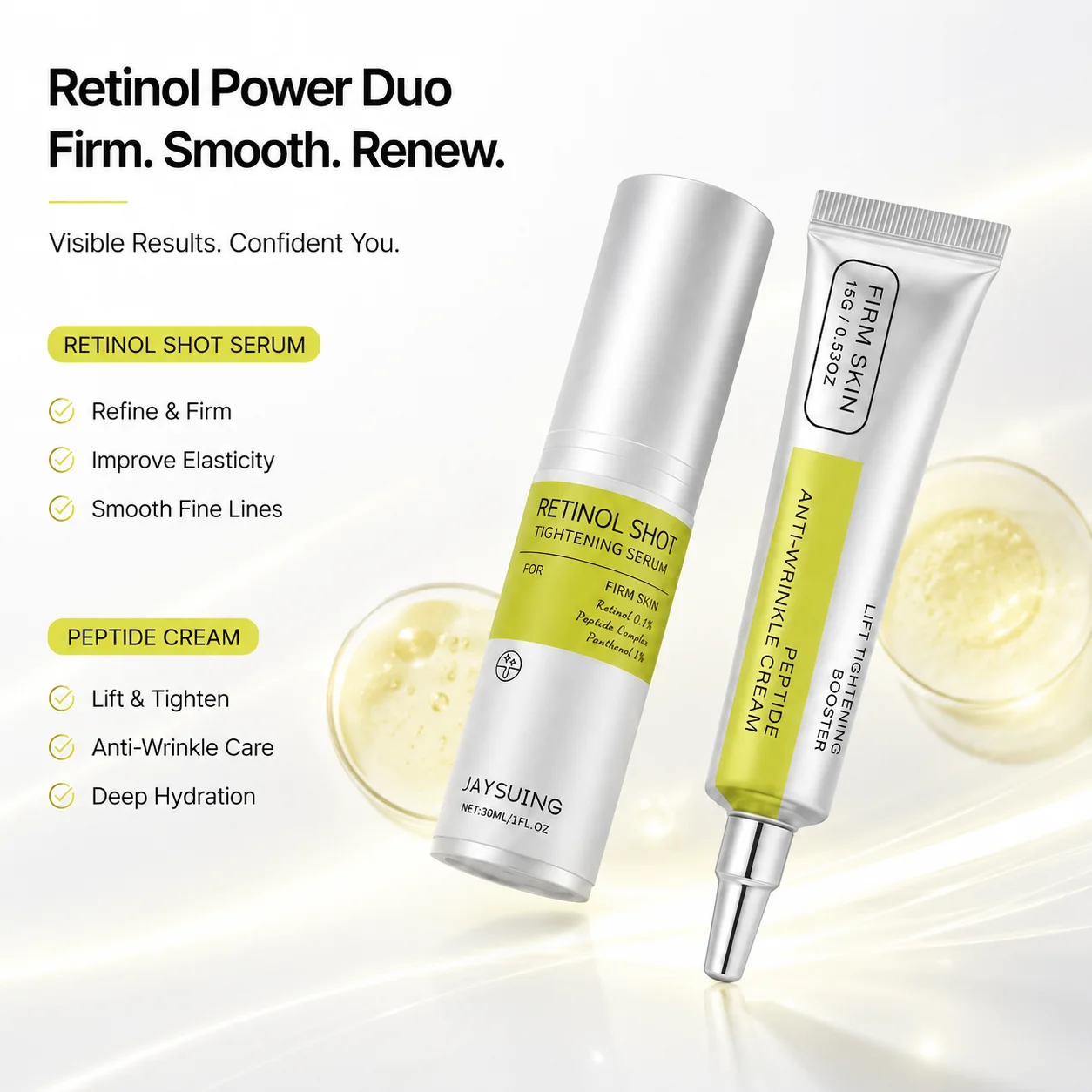Retinal Shot Tightening Booster Serum Minimize Pores Improve Skin Wrinkle Hydrating Firming Skin Korean Skin Anti-Aging Gift Set