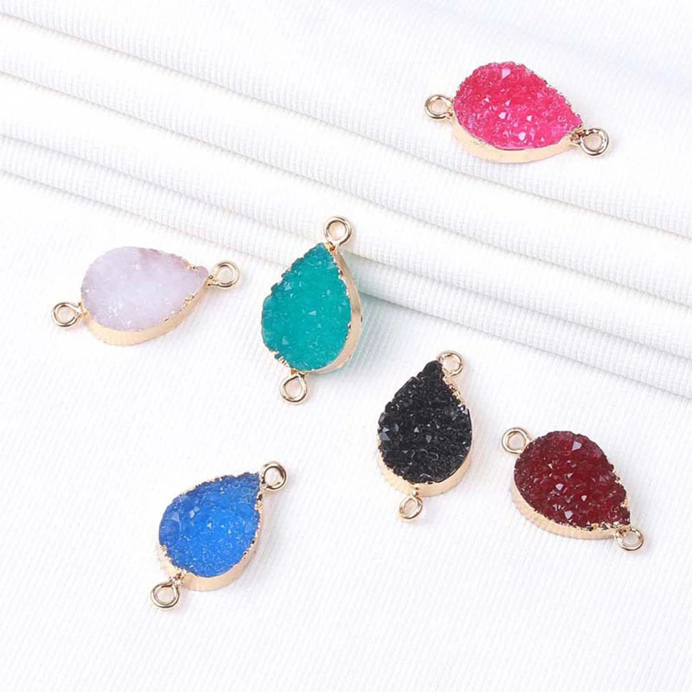 10 個ウォーターペンダントジュエリー作成アクセサリークリスタルダブルフックネックレス作成 Diy ジュエリークラフト用品ホワイト