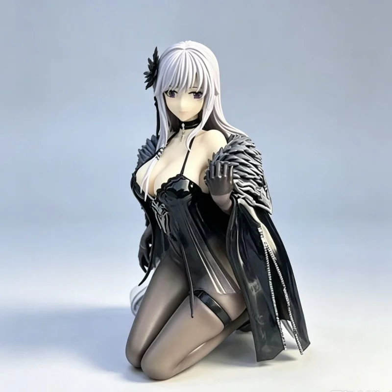 Goddess Laksis. Missiti kneeling pose model, sheer black silk, pure desire ornament, model case collection