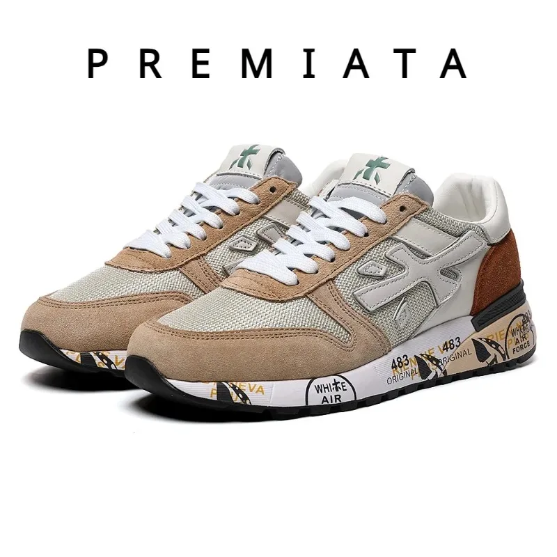 PREMIATA Men's Casual Sneakers Shoes New gray Fashion Breathable Running Sports Shoes Fashion Sneakers for Men Premiata