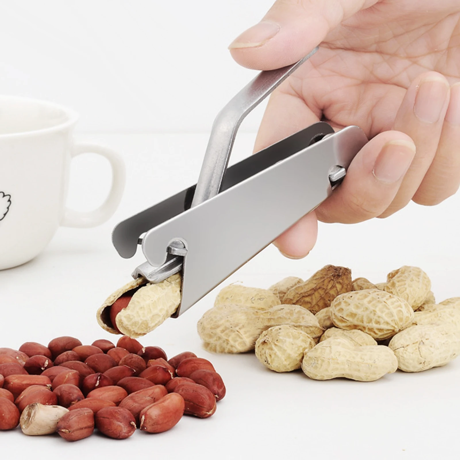 Stainless Steel Nut Sheller Peanut Pincers Melon Seeds Opener Pistachios Sunflower Seeds Peeler Walnut Plier Clamp Kitchen Tools