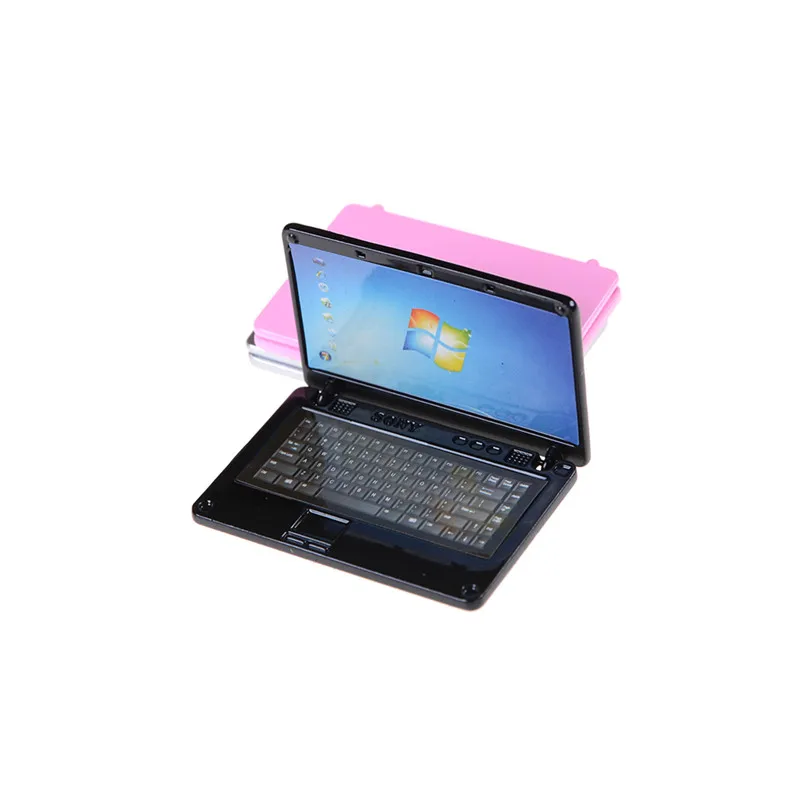 1/12 domek dla lalek miniaturowe akcesoria dla lalek Mini Laptop wystrój domu 3 kolory