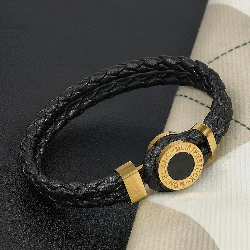 سوار Wanjia الأوروبي والأمريكي الجديد المخصص سوار MB منسوج من الفولاذ المقاوم للصدأ للرجال #6