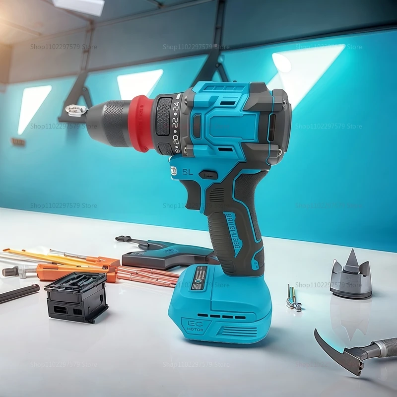 

Беспроводная бесщеточная электродрель с 2 скоростями, металлическим патроном, шуруповерт, ударный гайковерт для домашнего использования, для аккумулятора Makita 18В