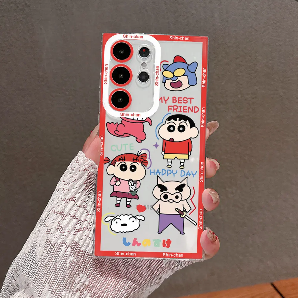 Crayon Shin-chans เคสโทรศัพท์สำหรับ Samsung, S24 S23 S22 S21 S20 S10 FE Note20 Note10 PLUS อัลตร้าไลท์5G เคส TPU นิ่มใส