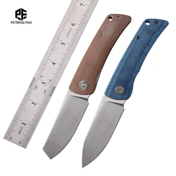 Mango de lino petrificado PFE05, rodamiento de cerámica, hoja de acero K110, cuchillo plegable de supervivencia para acampar al aire libre, herramienta EDC