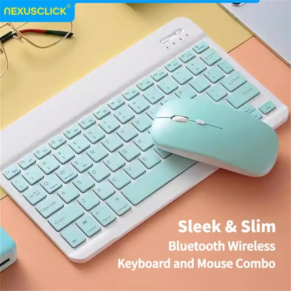 NexusClick Bluetooth Keyboard and Mouse For iPad Xiaomi Samsung Huawei Phone,Slim Mini Wireless Keyboard For Android IOS Windows
