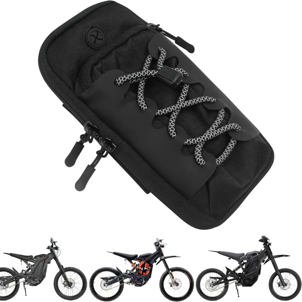 

Motorcycle Handlebar Storage Bag With USB Charging Port Waterproof Pouch For Sur-Ron Light Bee X Segway X260 Black