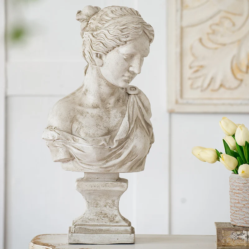 

BJ02 European Nordic Vintage Resin Venus Head Sculpture Living Room Model Room Entrance Home Decoration