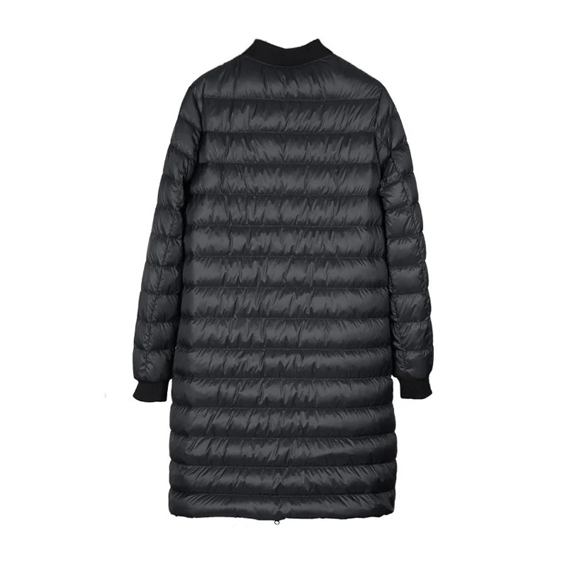 Damen-Wintermantel mit leichtem Puffer-Jaset-Baseballkragen, für den Pendelverkehr, Nylonmaterial, 90 % Daunenfüllkraft