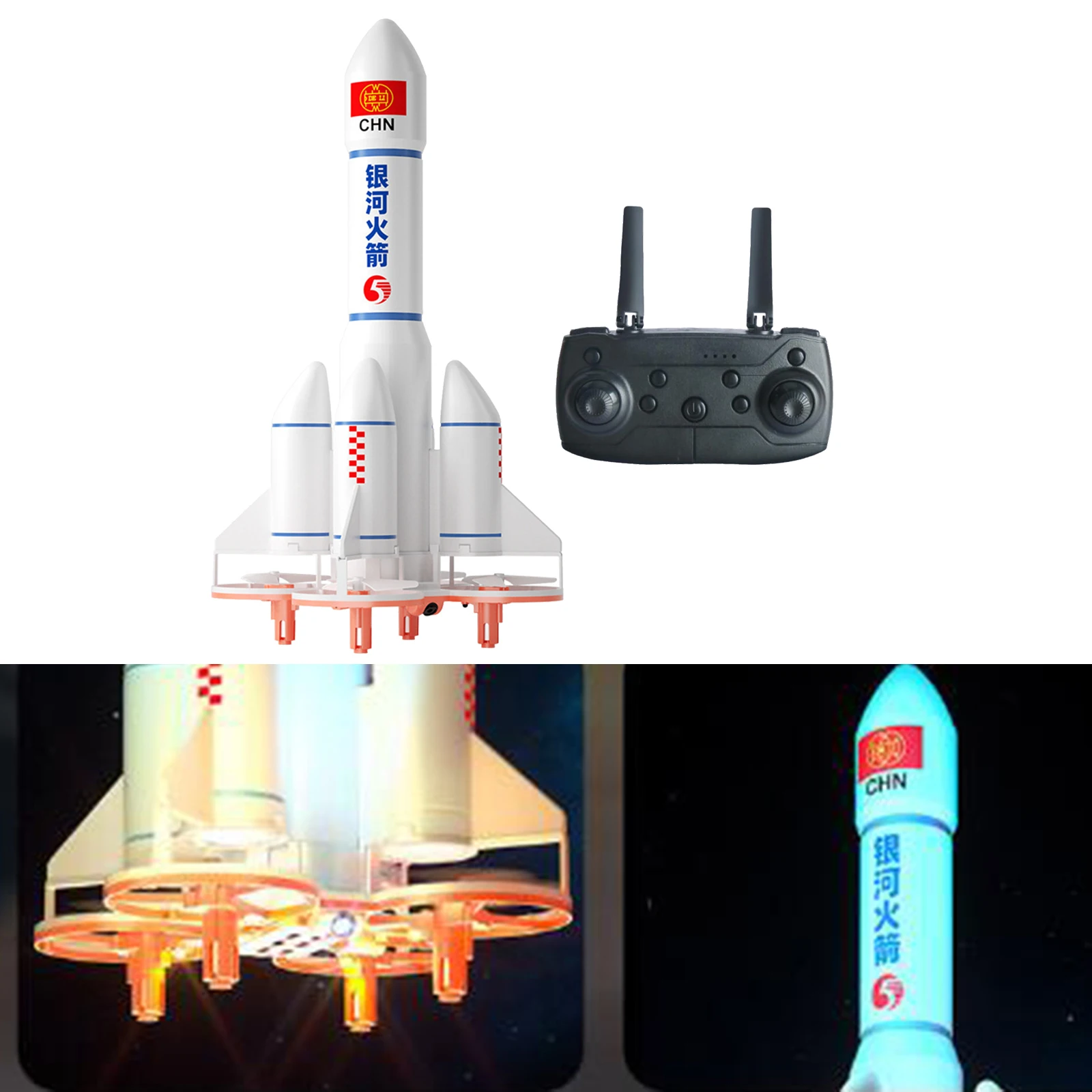 RC Drone Space Shuttle 4 Turbofan Easy Control with Battery Remote Control Plane RC Flying Toys RC Space Rocket for Youth Teen