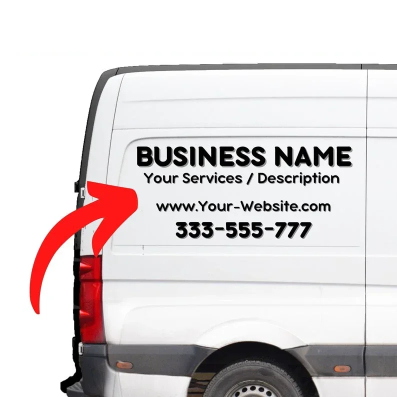 

Large Custom Business Vinyl Decal Sticker for Van Truck Car Vehicle Side Window Graphic | Advertise Your Small Business Services