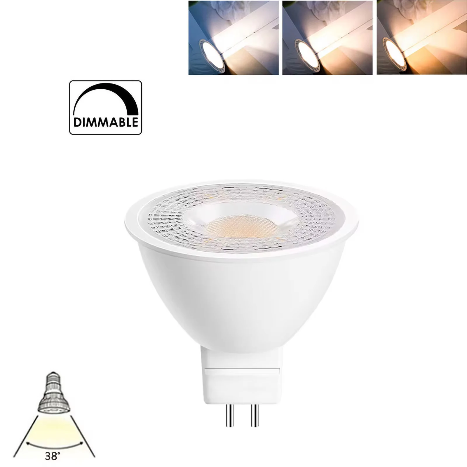 Dimmable LED Spotlight Bulbs 38 Degree Beam Angle 7W MR16 110V 220V 12V 24V Cold Warm White For Spot Lights Tracking Lights DIY