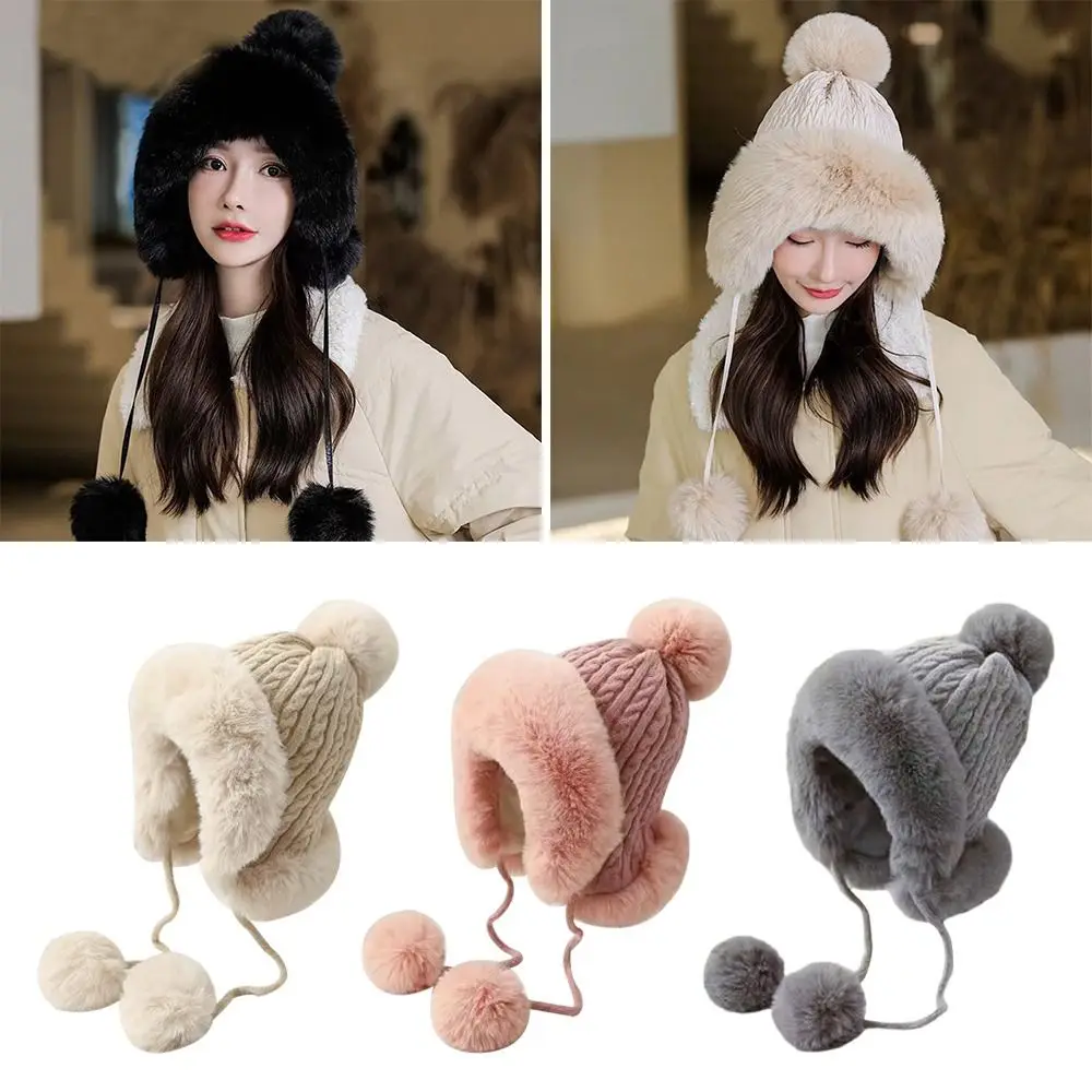 Cappello invernale caldo alla moda cappello Bomber Kawaii addensato berretto con protezione per le orecchie carino per le donne