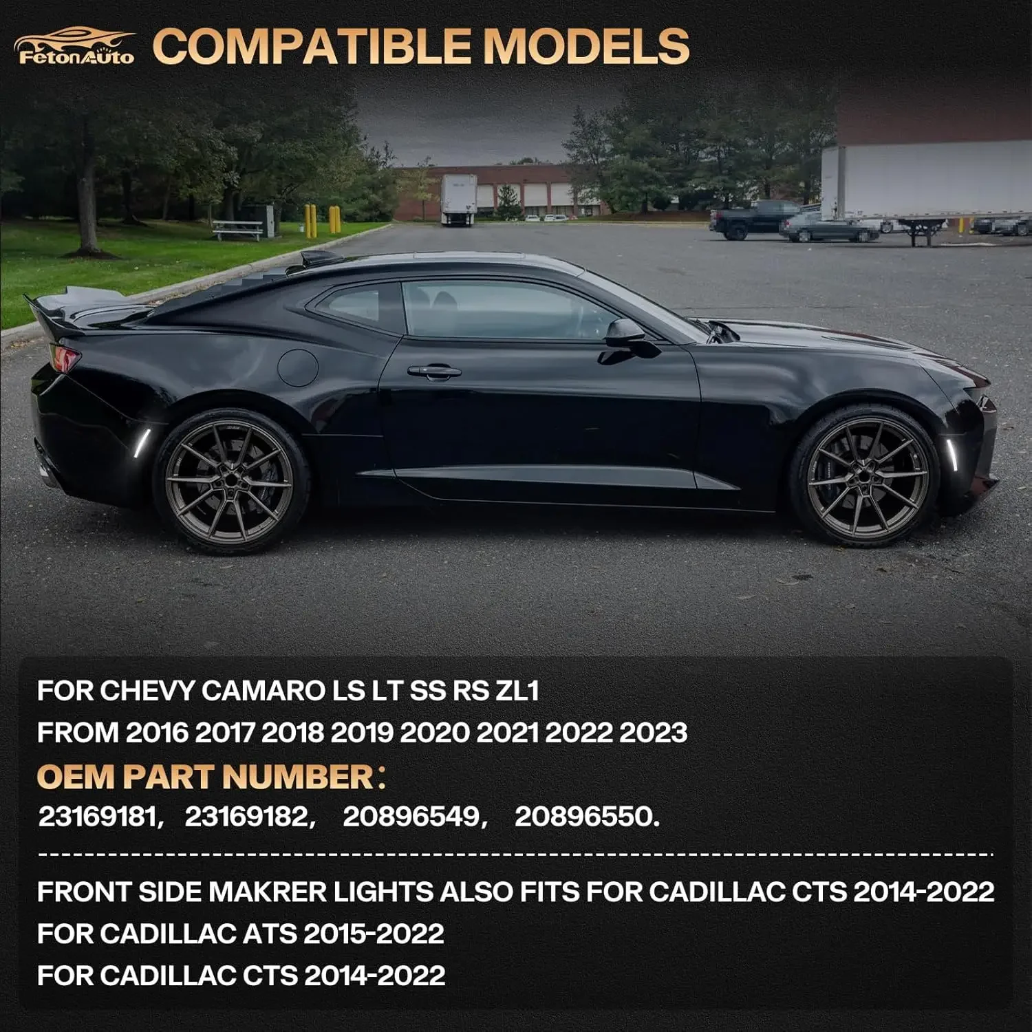 4Pcs Dynamic White LED Side Marker Lights Front Rear Bumper Turn Signal For Chevrolet Camaro LS LT SS ZL1