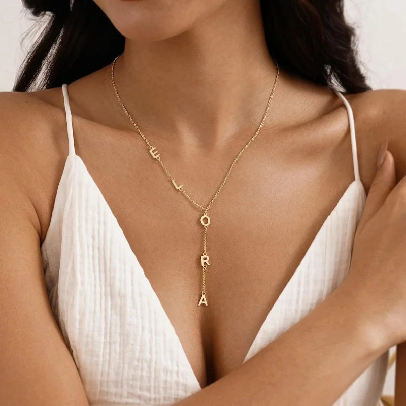 Collier personnalisé avec initiales, collier en acier inoxydable plaqué or 18 carats pour femmes, bijoux personnalisés avec lettres mignonnes, cadeaux