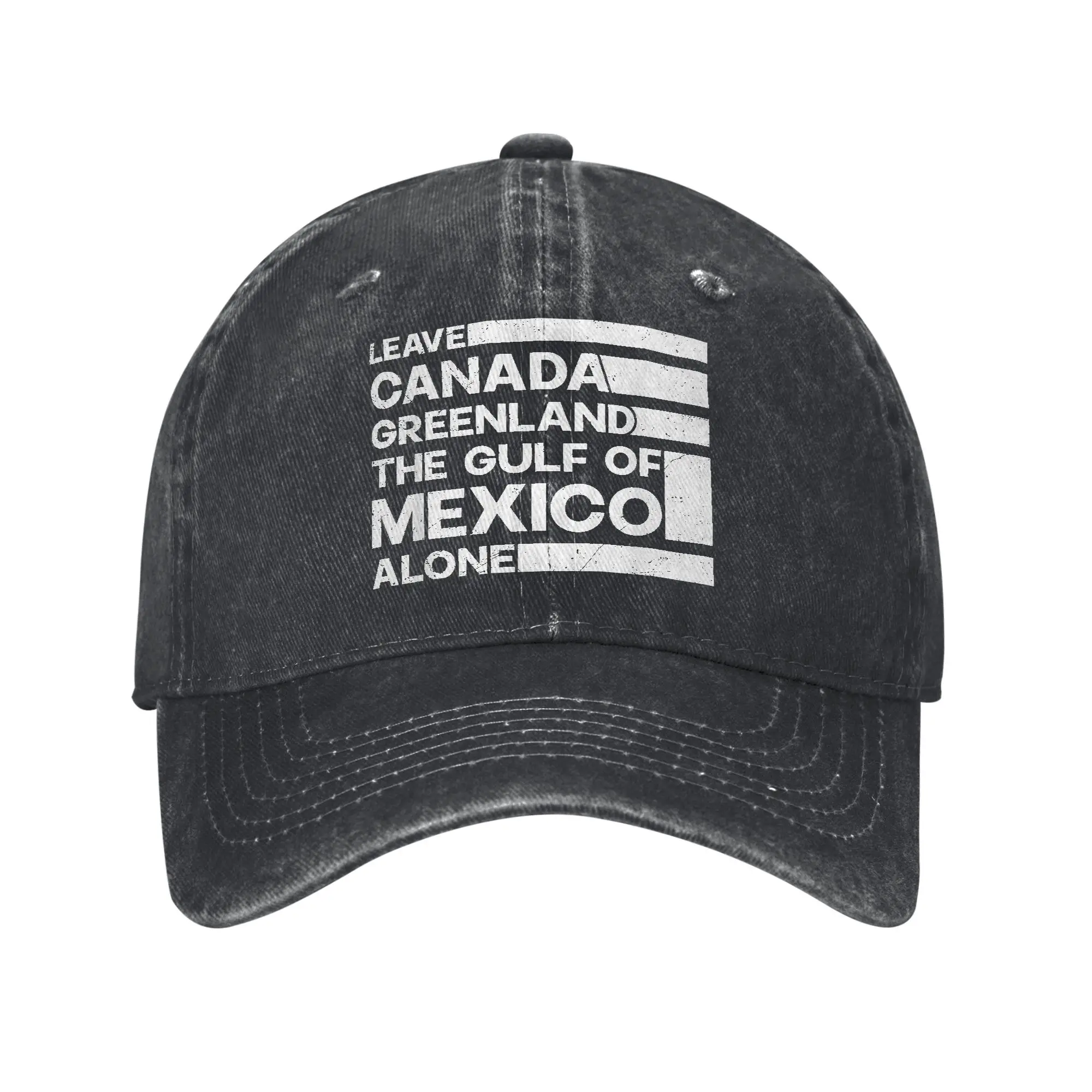 

Leave Canada Greenland Gulf of Mexico Alone Baseball Caps Distressed USA Snapback Cap Outdoor All Seasons Travel Adjustable Hat