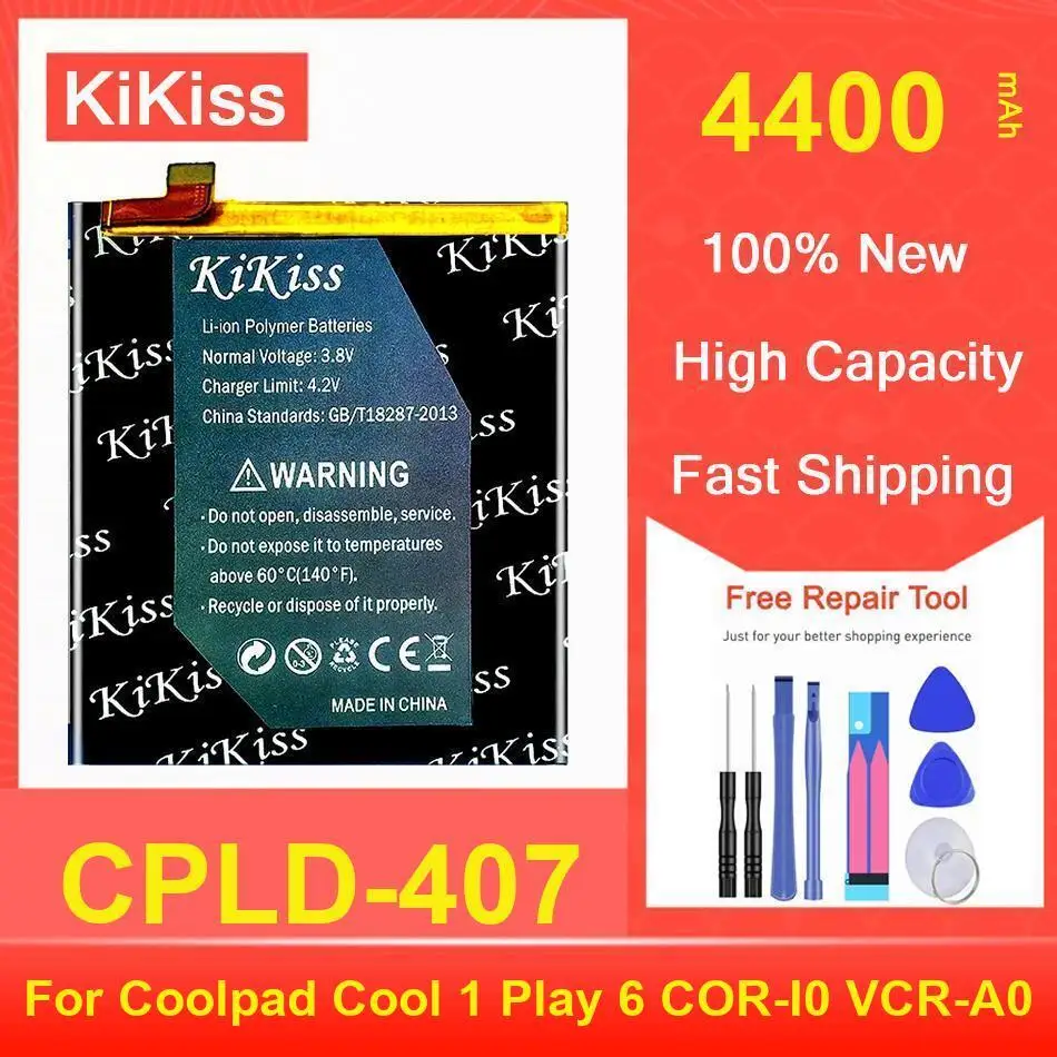 

Kikiss Battery 4400Mah CPLD-407 For Coolpad Cool 1 Play 6 COR-I0 VCR-A0
