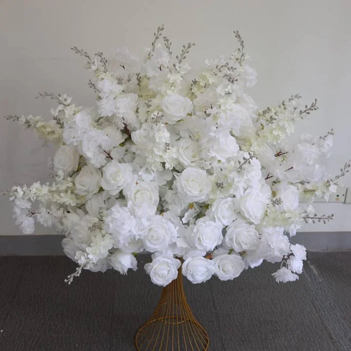 الفاخرة الأبيض روز ساكورا الزفاف استقبال كرة زهرية محور لطاولة اكسسوارات الديكور ترتيب الأزهار الحدث الدعامة