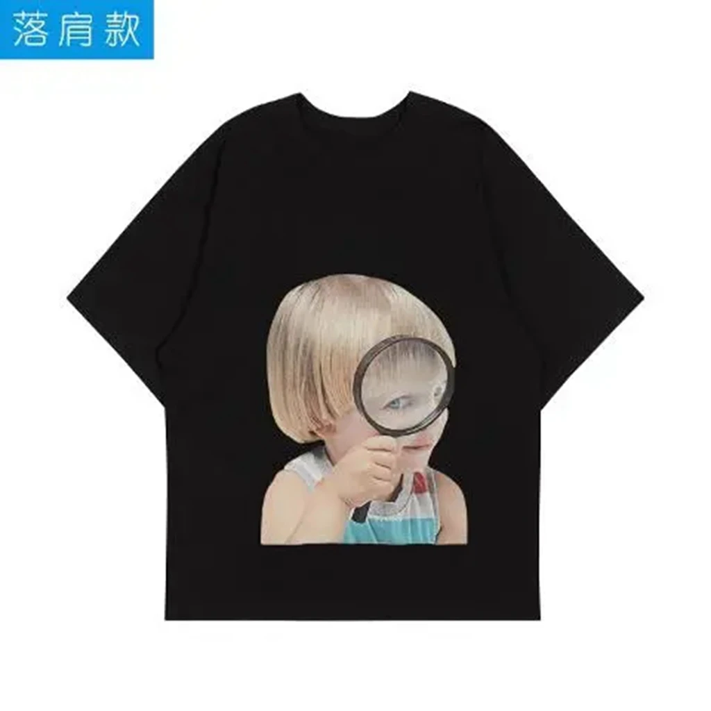 

2025 Star Same T-shirt Cartoon Graffiti Printe Shirt Kpop Shirt Pullovers Women Men Korean Style summer Oversized Tshirt