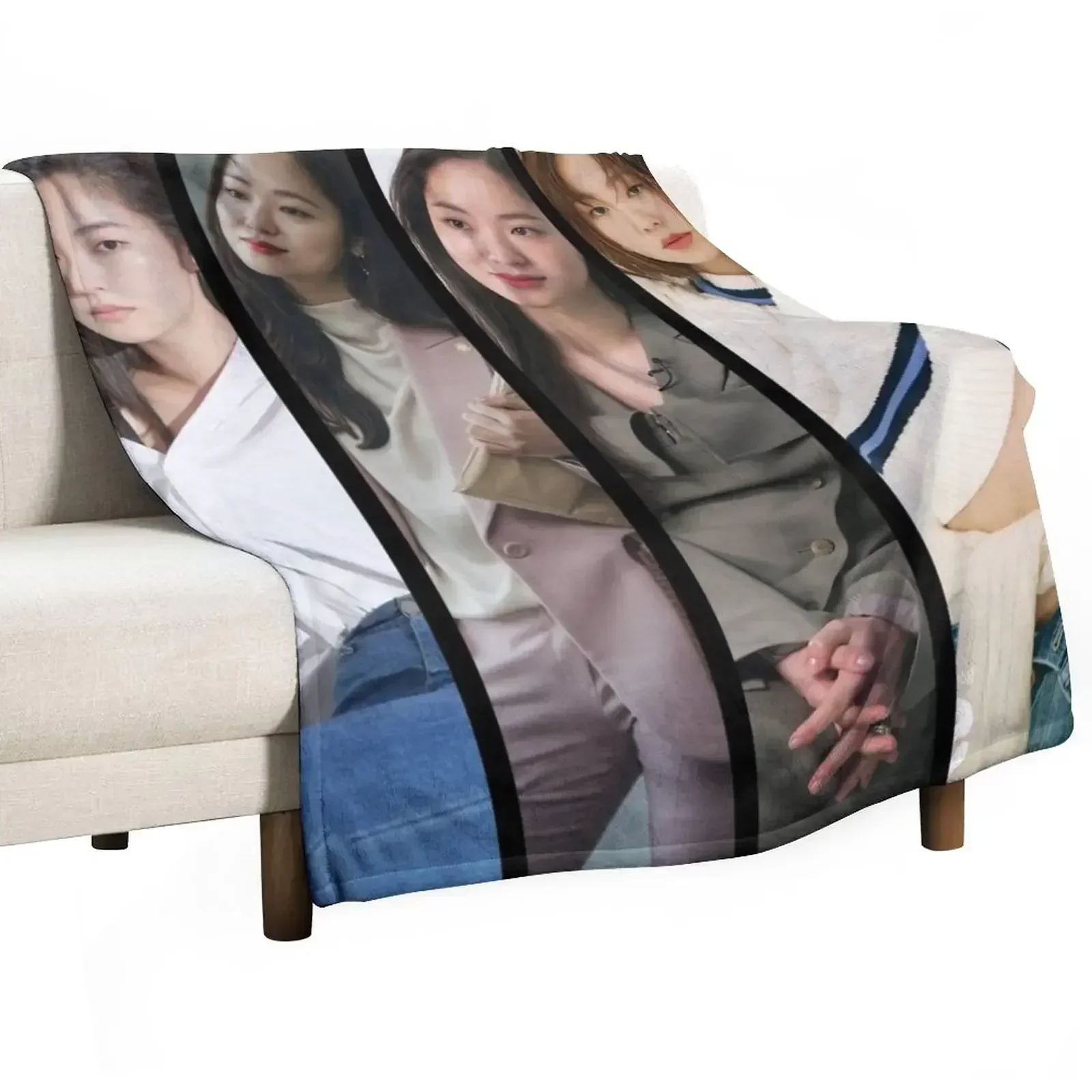 

Vincenzo Ms Hong Cha Young Jeon Yeo Been Collage Throw Blanket Outdoor Soft Blanket for Picnic Beach Camping