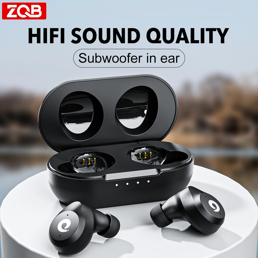 ZQB TWS Wireless Earbuds Fone Bluetooth Headphones BT5.3 Touch Control Mini Game Headset Noise Reduction HiFi Stereo Earphones