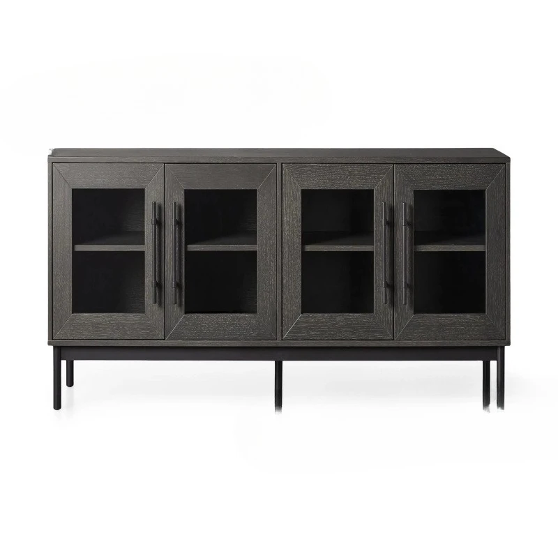 

Nordic simple furniture light luxury retro solid wood oak TV cabinet living room French storage cabinet