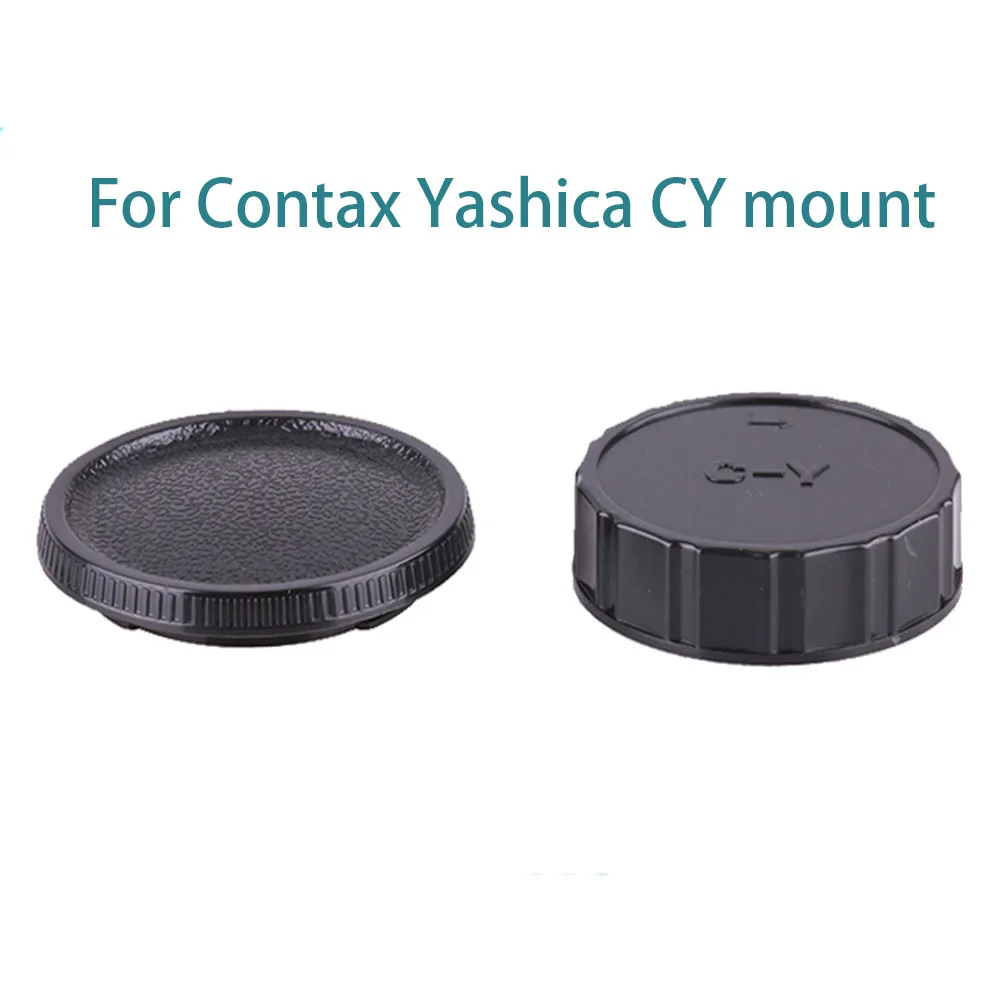 مجموعة غطاء كاميرا بغطاء الجسم للعدسة الخلفية، حماية من البلاستيك الأسود لاستبدال Contax Yashica CY C/Y