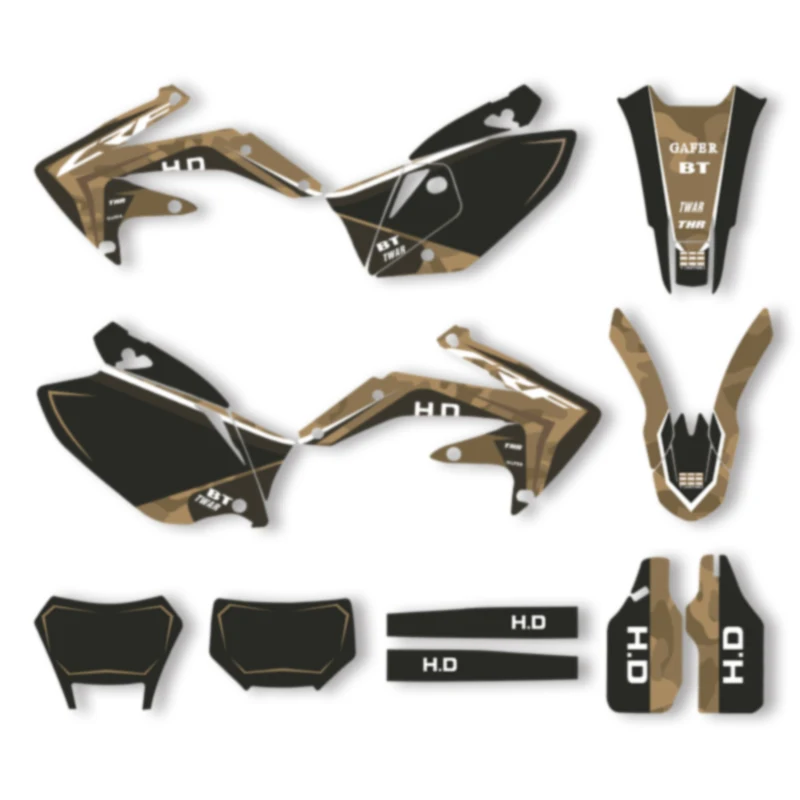 

DSMTECH Custom Motorcycle Graphics Background Decal for HONDA 2005 2006 2007 CRF450X 2008-2018 Decals Stickers Kits 014